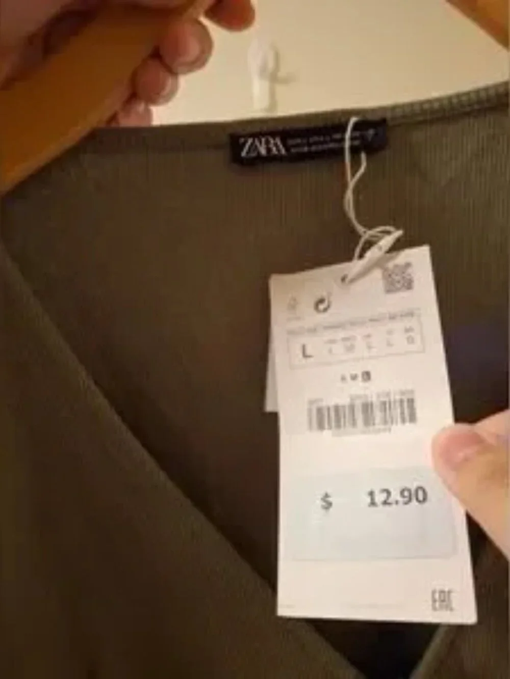 Zara Ruched Ribbed Green Crop Top😀 - Picture 5 of 5